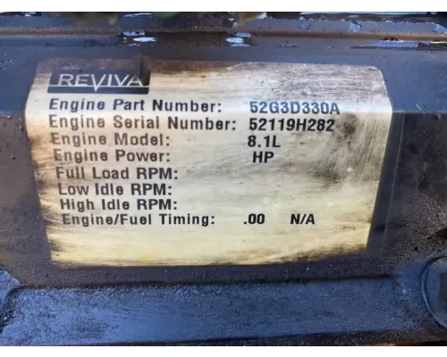 Engine Assembly GM/Chev (HD) 8.1L GAS Complete Recycling