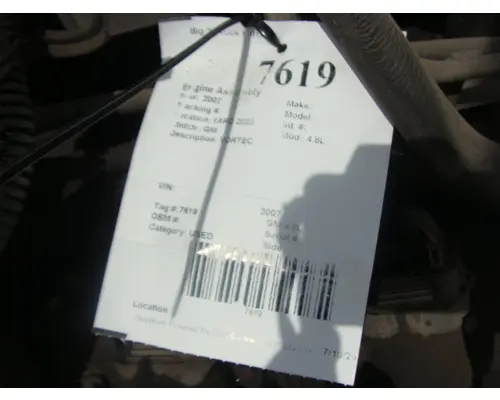 Engine Assembly GM 4.8L Big 3 Truck Parts, LLC