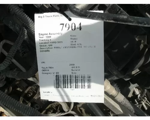 Engine Assembly GM 6.0L Big 3 Truck Parts, LLC