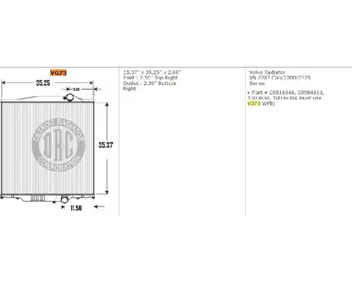 Radiator GMC/VOLVO/WHITE VNL_VG73 Valley Heavy Equipment