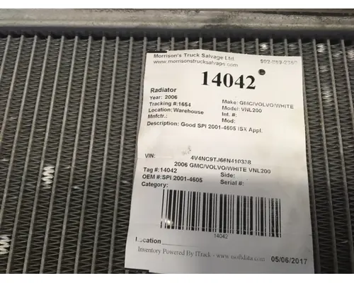 Radiator GMC/VOLVO/WHITE VNL200 Morrison's Truck Salvage Ltd.
