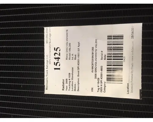 Radiator GMC/VOLVO/WHITE VNL200 Morrison's Truck Salvage Ltd.