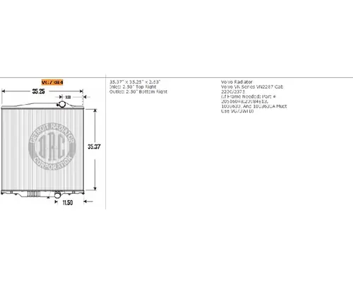 Radiator GMC/VOLVO/WHITE VNL660 Valley Heavy Equipment