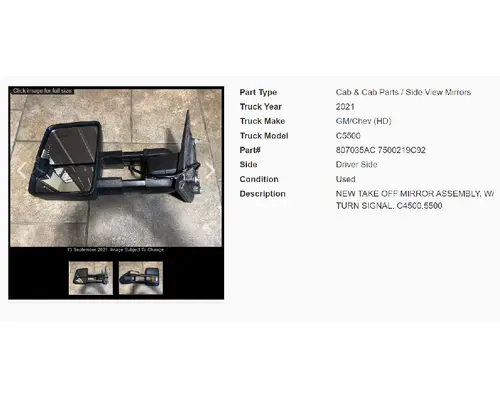 Mirror (Side View) GMC C5500 LKQ Plunks Truck Parts And Equipment - Jackson
