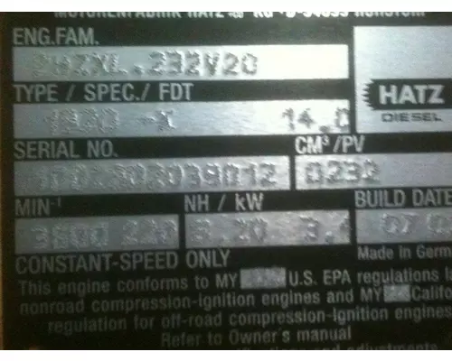 HATZ 1B20 Engine