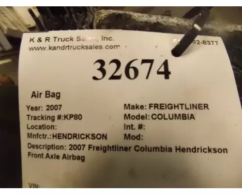 HENDRICKSON COLUMBIA Air Bag