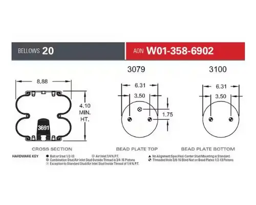 HENDRICKSON CONTINENTAL AIR SPRINGAIR BAG