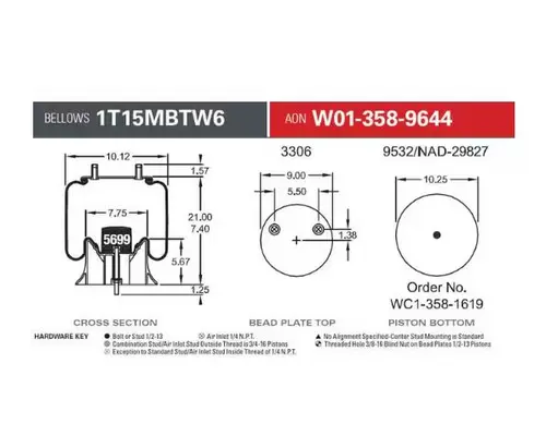 HENDRICKSON MISC AIR SPRINGAIR BAG
