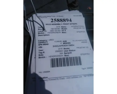 HENDRICKSON STEERTEK AXLE ASSEMBLY, FRONT (STEER)