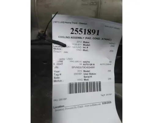 HINO 268 COOLING ASSEMBLY (RAD, COND, ATAAC)
