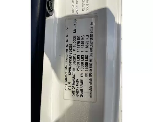 HINO 268 Vehicle For Sale