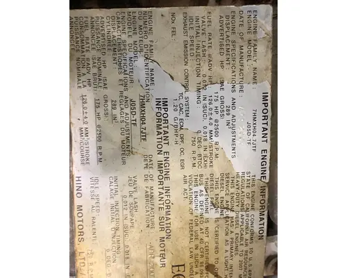 HINO J05D-TF Engine Assembly