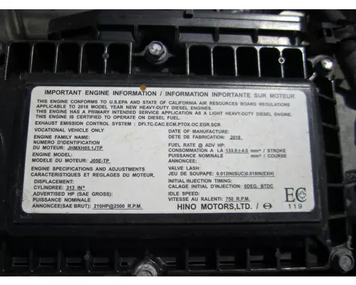 HINO J05E-TP  ENGINE ASSEMBLY