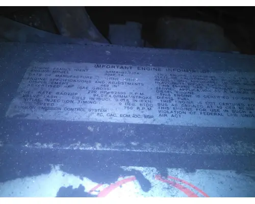 HINO J08E-TA (HYD BRAKE) ENGINE ASSEMBLY