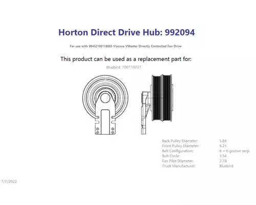 HORTON Drive Hub Fan Clutch