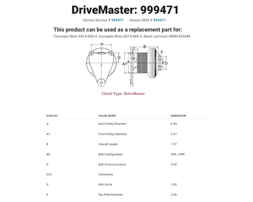 HORTON DriveMaster Fan Clutches & Hubs