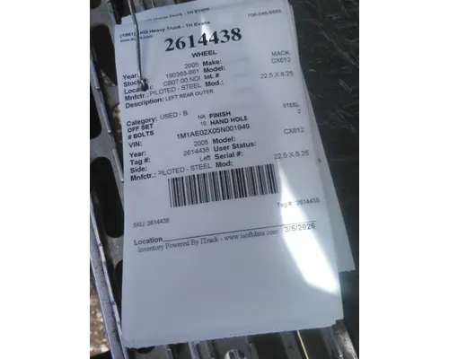 HUB PILOTED - STEEL 22.5 X 8.25 WHEEL