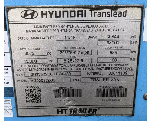 HYUNDAI TRAILER-VAN Suspension