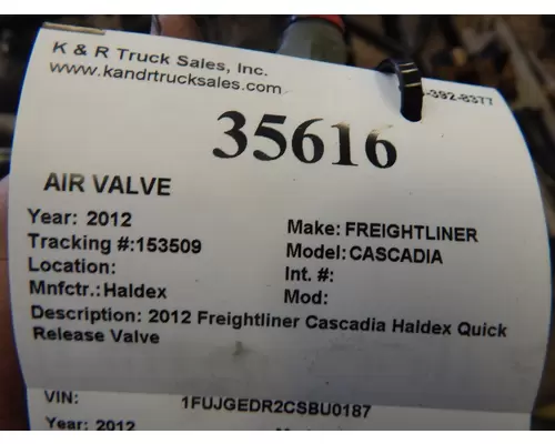 Haldex CASCADIA Air Valve 
