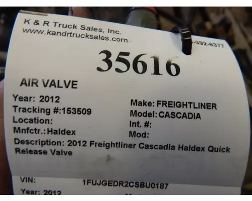 Haldex CASCADIA Valve, Air