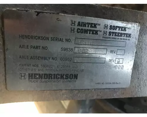 Hendrickson STK120 Axle Assembly, Front