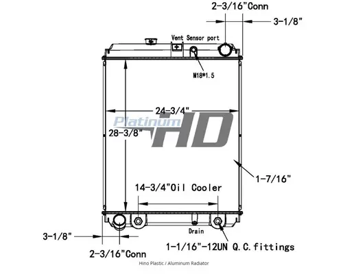 Radiator HINO 145 Frontier Truck Parts