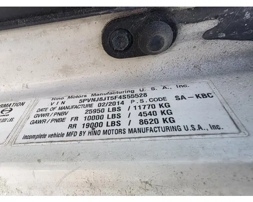 Hino 258/268 Door Assembly, Front