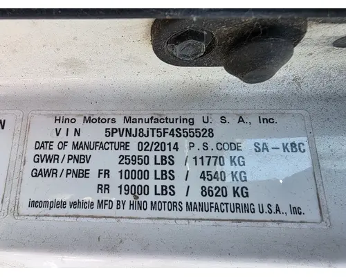 Hino 258/268 Engine Assembly