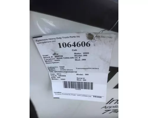 Cab HINO 268 Rydemore Heavy Duty Truck Parts Inc