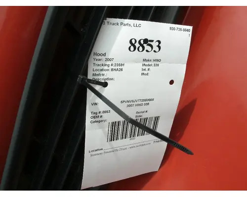 Hood HINO 338 Big 3 Truck Parts, LLC