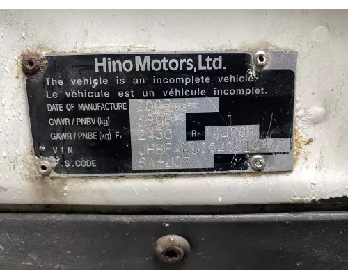 Hino FA Miscellaneous Parts