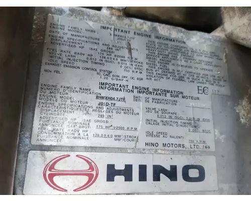 Hino J05D Engine Assembly