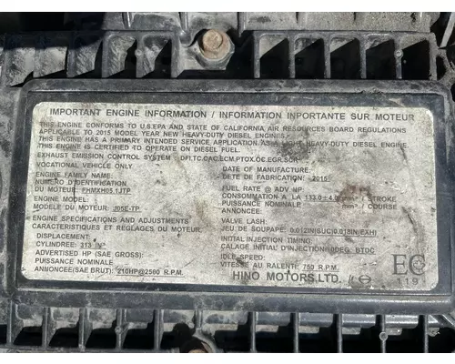 Hino J05E-TP Engine Assembly