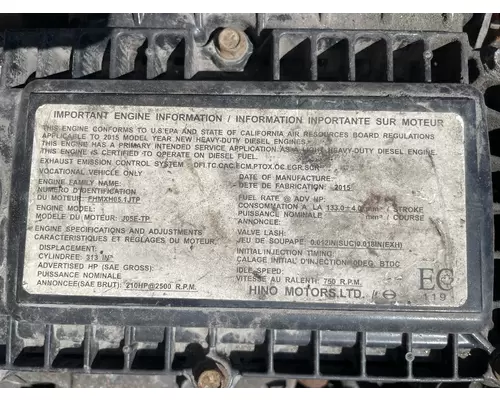 Hino J05E-TP Engine Assembly