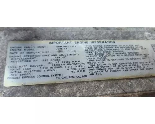 Hino J08E-TA Engine Assembly