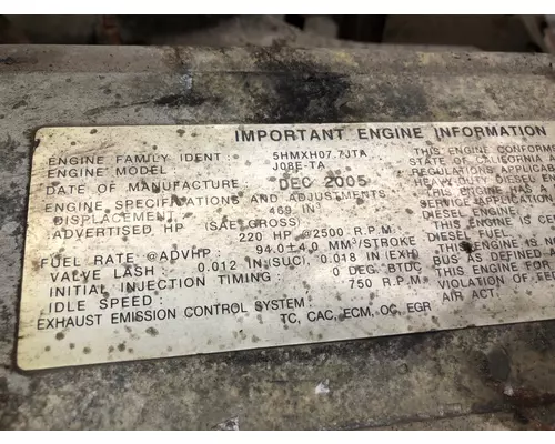 Hino J08E Engine Assembly