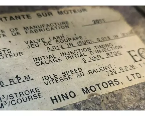 Hino J08E Engine Assembly