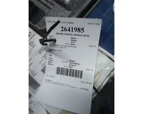 ECM HINO J08E-VC LKQ Heavy Truck - Goodys