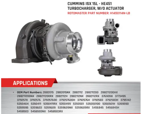 Holset HE451VE TurbochargerSupercharger