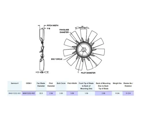 Fan Blade HORTON Fan Blade Frontier Truck Parts