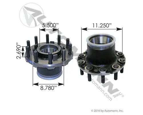 Hub HUB PILOTED - ALUMINUM 10 LUG LKQ Evans Heavy Truck Parts