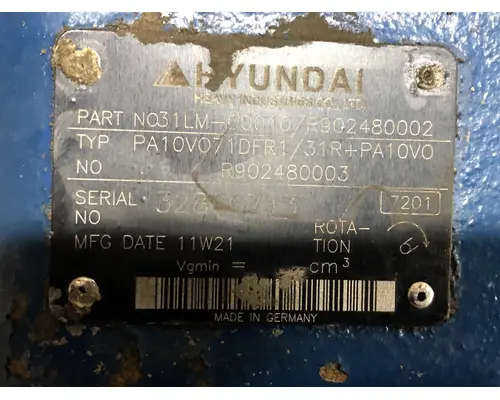 Hyundai HL757TM-9 Equip Steering Pump