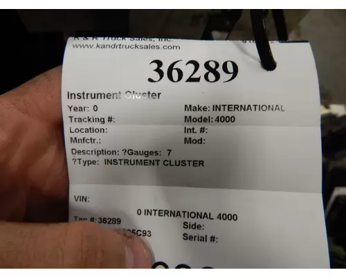 INTERNATIONAL 4000 Instrument Cluster