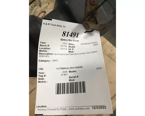 INTERNATIONAL 4300 Battery Box