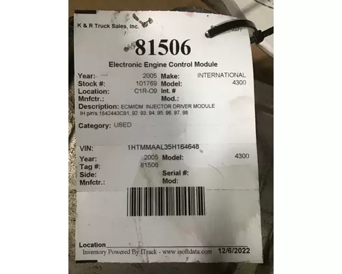 INTERNATIONAL 4300 Electronic Parts, Misc.