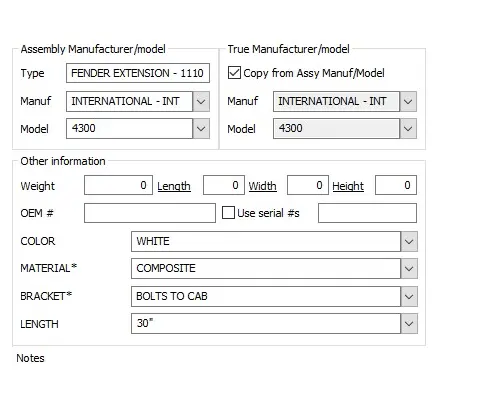 INTERNATIONAL 4300 FENDER EXTENSION