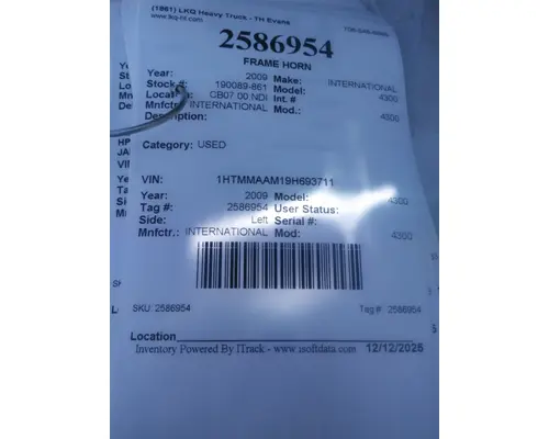 INTERNATIONAL 4300 FRAME HORN