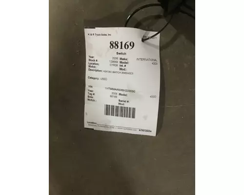 INTERNATIONAL 4300 Temperature Control