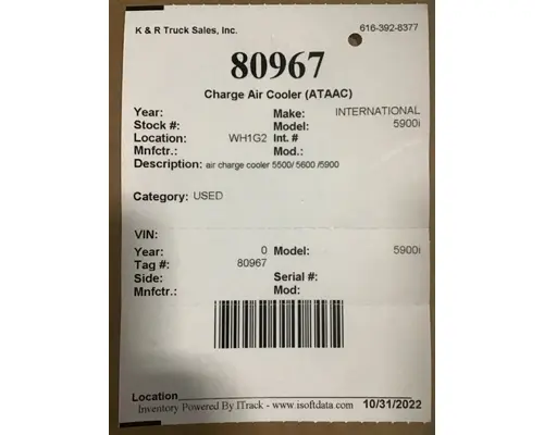 INTERNATIONAL 5900i Charge Air Cooler (ATAAC)