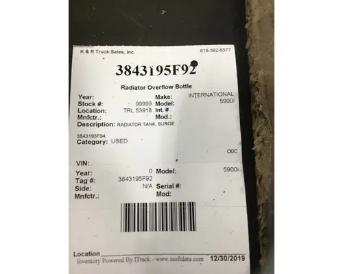 INTERNATIONAL 5900i Radiator Overflow Bottle